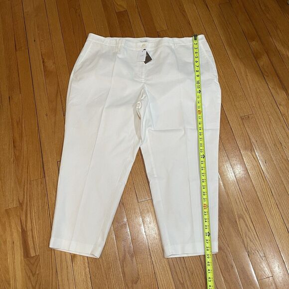 J Jill White Preppy Cropped Pants Womens Plus Size 26W Cotton Textured NEW W TAG - Picture 5 of 11